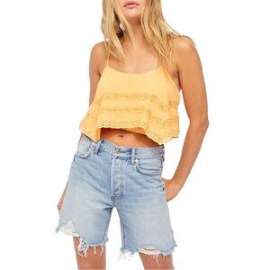 Free People Home Again Orange Tie Back Camisole Tank Top Women's Size X-Small XS